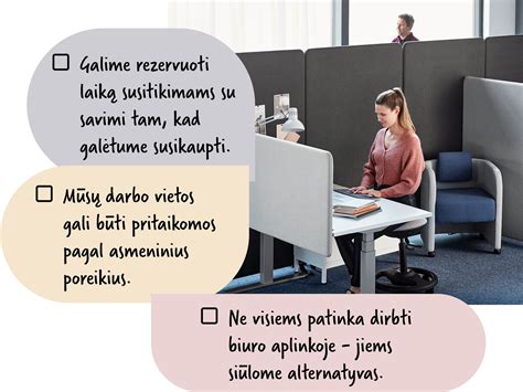 Tematinė nuotrauka, vaizduojanti patogią ir ergonomišką biuro darbo vietą