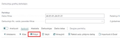 Anolla platformos darbo kalendoriaus vizualizacija
