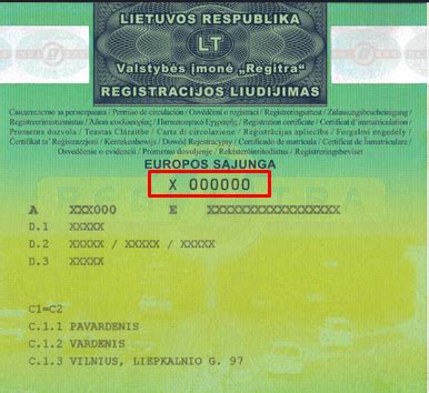 automobilio identifikavimo numeris