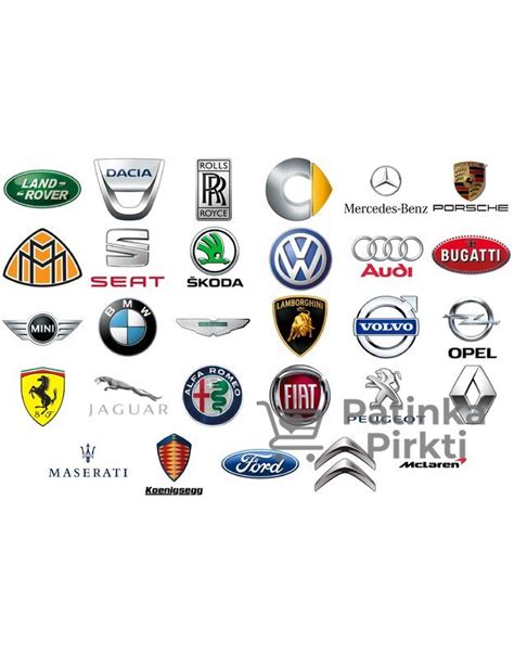 pavyzdys: populiarių automobilių ženklai