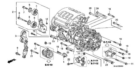 Honda Odyssey variklio skyriaus schema