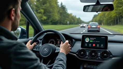 teminė nuotrauka, vaizduojanti vairuotoją, naudojantį išmanųjį telefoną su programėlėmis automobilyje
