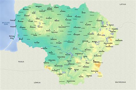 Lietuvos žemėlapis su pažymėtais supirkimo taškais