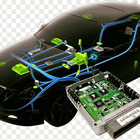 Teminė nuotrauka su automobilių elektros ir elektronikos sistemų komponentais