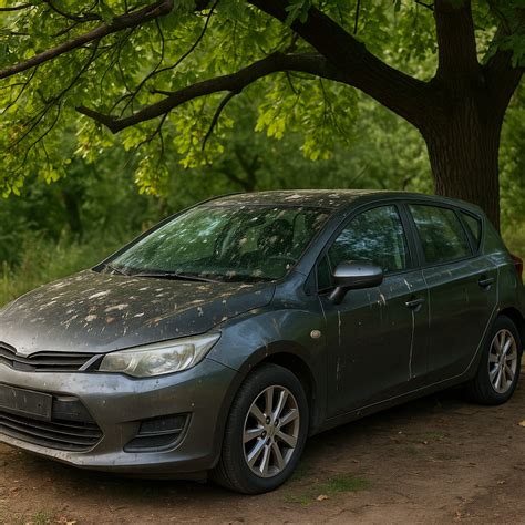 Teminis automobilio kapinių nuotrauka, apaugusių medžiais automobilių nuotrauka