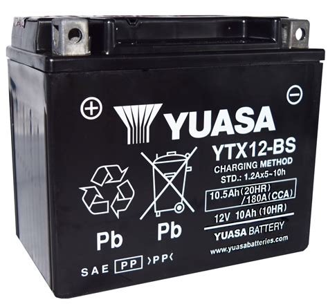 Yuasa YTX12-BS akumuliatoriaus pavyzdys