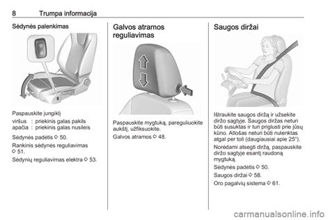 Schema, iliustruojanti teisingą sėdynės ir galvos atramos padėtį