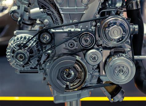 Themantic photo: car engine with visible timing belt