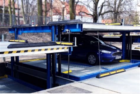 Bokštinės automobilių stovėjimo sistemos pavyzdys (vertikalus parkavimo bokštas)