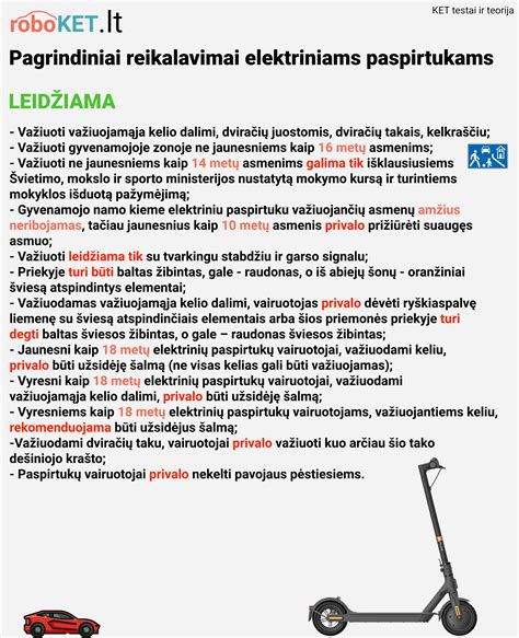 Schema su pavaizduotomis leistinomis ir neleistinomis vietomis važiuoti su elektriniu paspirtuku
