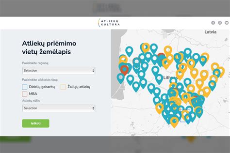 žemėlapis su pažymėtomis didelių gabaritų atliekų surinkimo aikštelėmis
