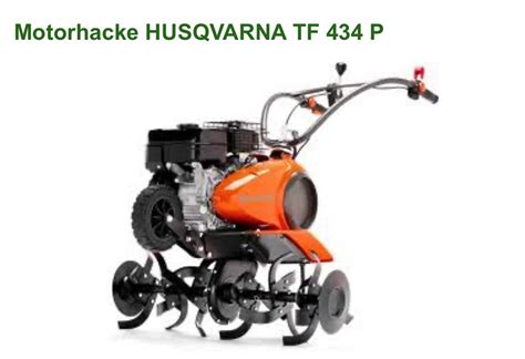 Husqvarna TF 434 P kultivatoriaus infografika su techninėmis specifikacijomis