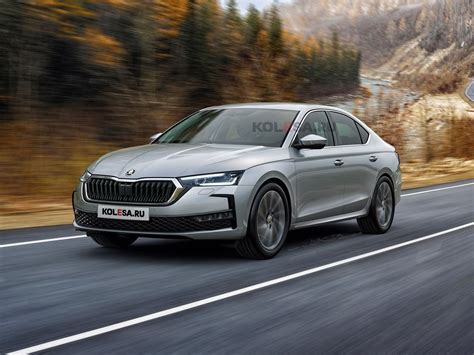 Škoda Octavia atnaujintas priekinis dizainas su LED žibintais