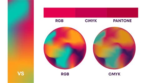infografika, iliustruojanti skirtingus spalvų modelius (RGB, CMYK, Pantone) ir kaip jie naudojami skaitmeniniame ir spausdinimo pasaulyje