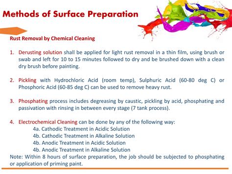Step-by-step infographic on surface preparation for painting (cleaning, degreasing, priming).