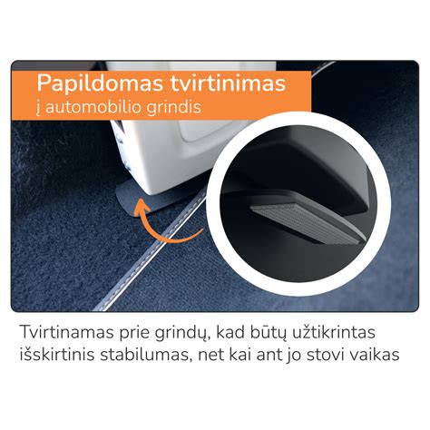 Infografika, rodanti teisingą vaiko prisegimą automobilinėje kėdutėje, diržų įtempimą ir kėdutės tvirtinimo būdus