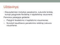 Schema, iliustruojanti baudžiavos santykių raidą ir panaikinimą Lietuvoje