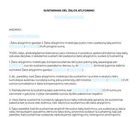 Žalos atlyginimo proceso schema