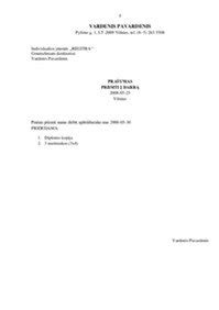 dokumentu reikalingu vilkimui pavyzdziai