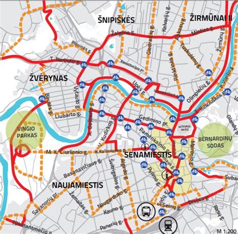 Dviračių takų žemėlapis arba schema, iliustruojanti plėtros planus