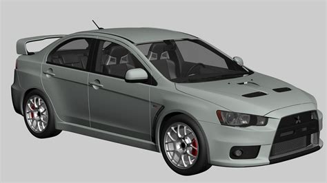 Mitsubishi Lancer interjero schema su išryškintomis apdailos medžiagomis