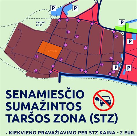 Žemėlapis su Kauno senamiesčio STZ zona