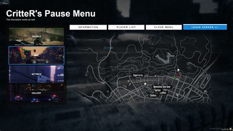 The menu for indicating vehicle location on the map in TGRP FiveM