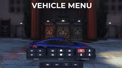 Screenshot of the vehicle control menu accessed by pressing Z