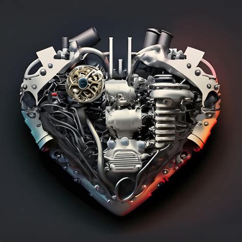 The heart of a car engine illustration