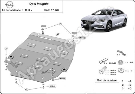 Schematiškas pavaizdavimas Opel Insignia variklio skyriaus