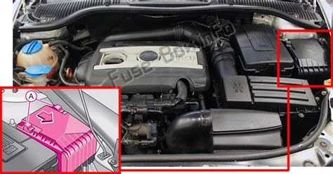 Škoda Octavia 1Z variklio skyriaus schema