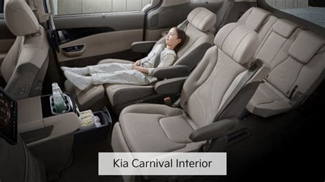 The spacious and versatile interior of a Kia Carnival, highlighting its family-friendly features and comfortable seating