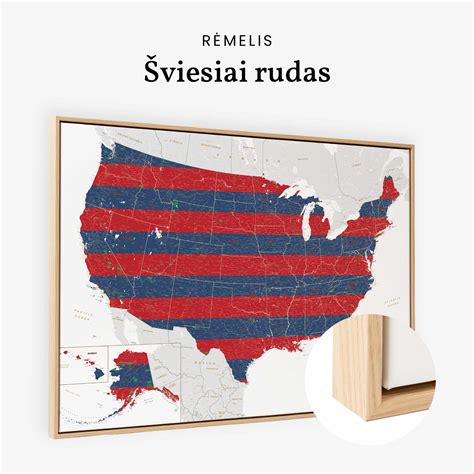 Žemėlapis, rodantis įvairias JAV valstijas