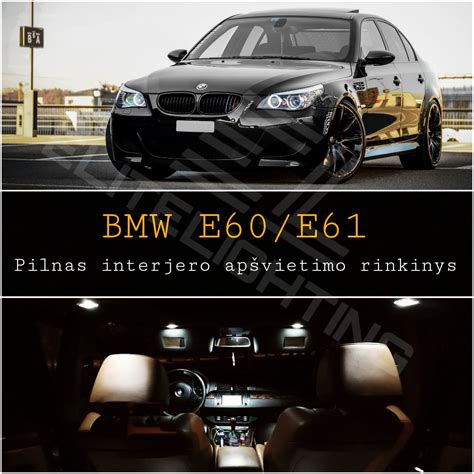 BMW E61 interjero nuotrauka su pabrauktomis garsiakalbių vietomis
