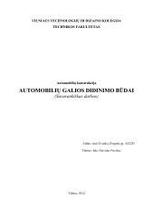 Automobilio galios didinimo grafikas
