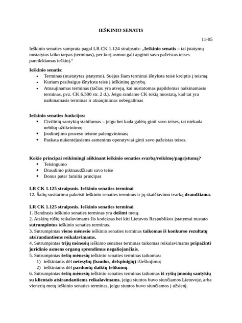 Schema, iliustruojanti ieškinio senaties termino eigos pradžios nustatymo principus