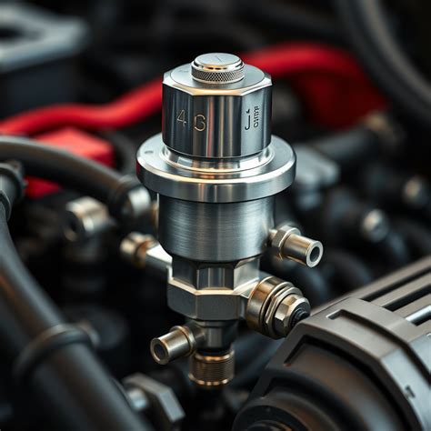 schema, showing a fuel pressure regulator connected to the fuel system of a car, highlighting the pressure gauge connection point
