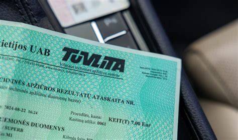 Techninės apžiūros kortelės pavyzdys
