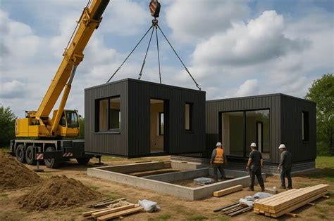 Modulinio namo gamybos procesas gamykloje