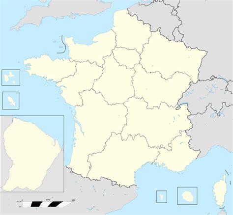 Prancūzijos regionų žemėlapis