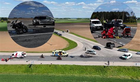 schematinis automobilio ir motociklo susidūrimo Trakų-Vievio kelyje vaizdas