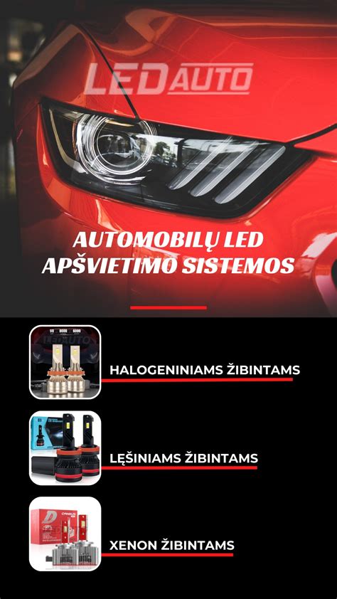 LED lempučių pavyzdys automobiliams
