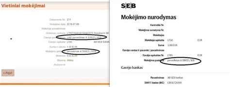 Mokėjimo pavedimo forma internetinėje bankininkystėje