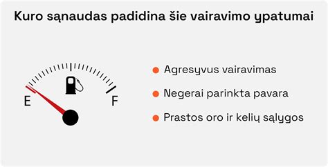 Infografika: dažniausios kuro sąnaudų padidėjimo priežastys