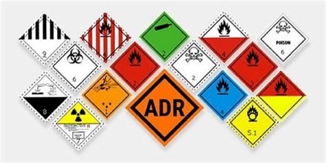 Infografika, vaizduojanti ADR krovinių klases