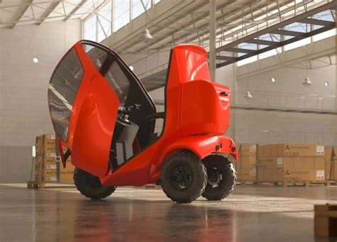 Elektrinio keturračio mini automobilio nuotrauka su uždara kabina
