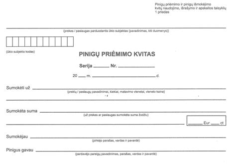 Parkavimo kvitų pavyzdys su privalomais rekvizitais