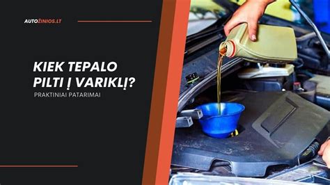 iliustracija, kaip pilti alyvą į variklį