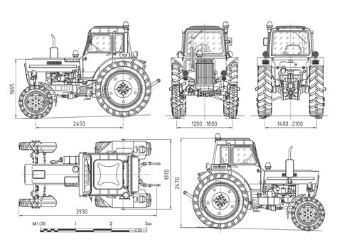 MTZ 80 vairo sistemos komponentų schema