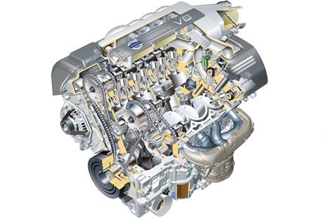 „Volvo D5“ variklio pjūvis su turbina